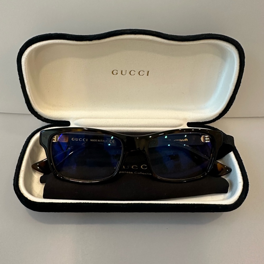 Authentic Gucci Brown Tortoise Shell Glasses Clea… - image 2